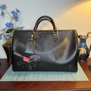 Louis Vuitton Black Epi Leather Speedy 35 Vintage